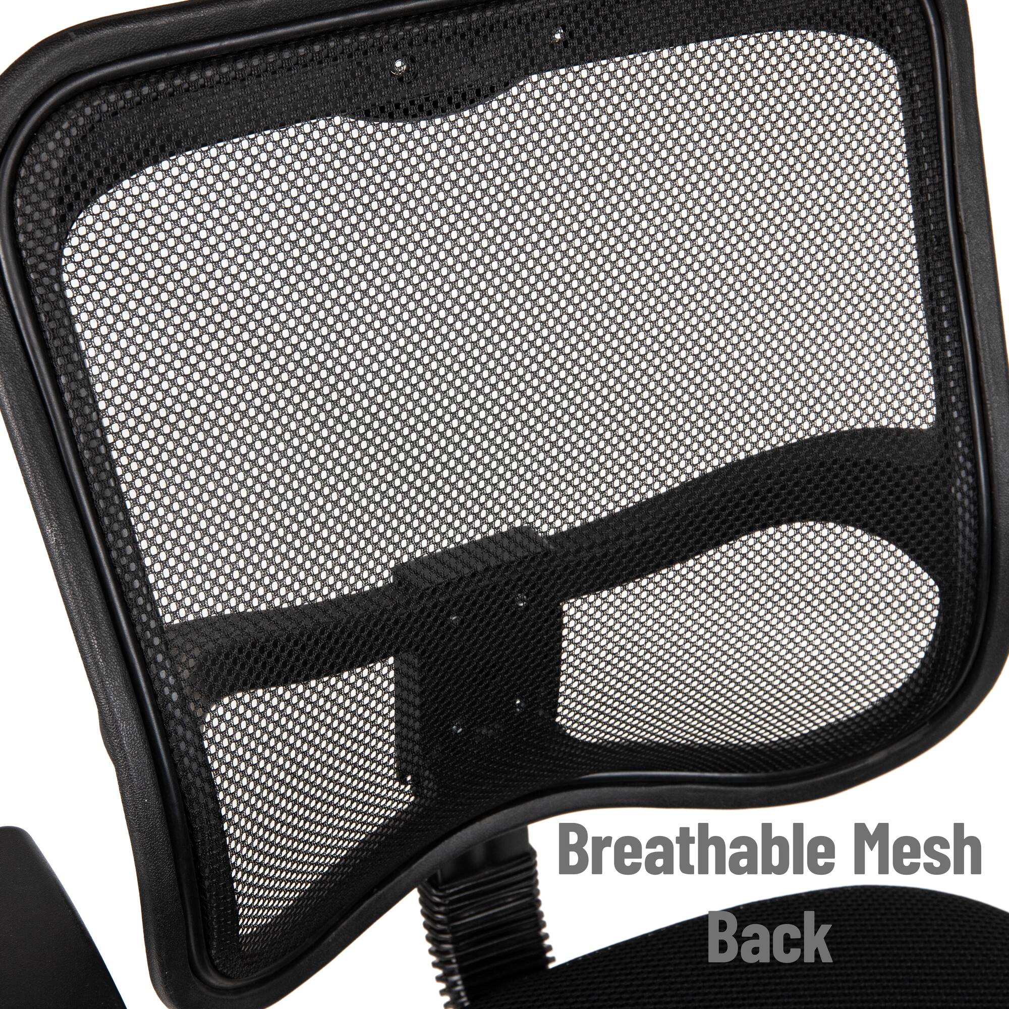 Mind Reader Office Chair with Wheels, Height Adjustable, Desk Chair, Office, 24"L x 24"W x 42.5-47"H, Black